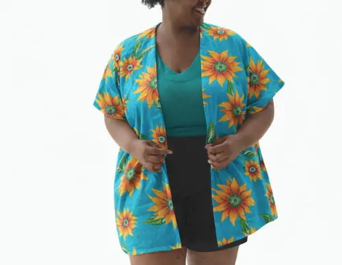 Kimono de Chita com Pompom