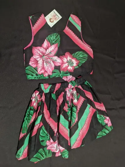 Saia + Top de Chita Infantil (disponível em Outras Estampas)