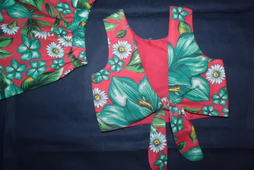 top cropped infantil de chita