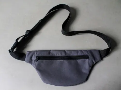 Pochete um bolso cinza