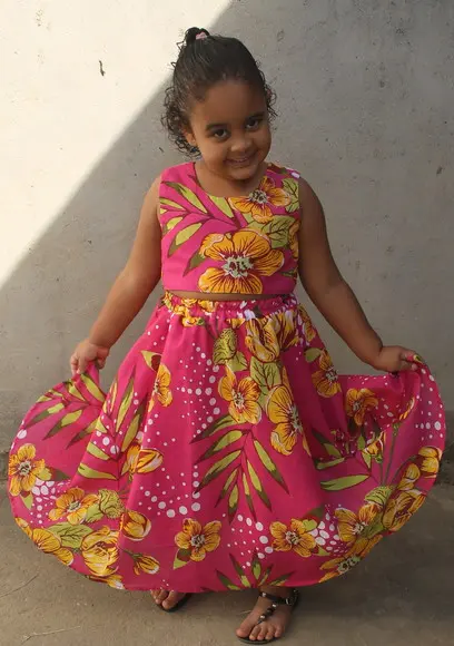 Saia Meio Gode Infantil + Top Chita (estampa Esgotada