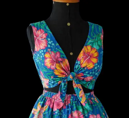 Top cropped de Chita laço na frente (até o T.60)