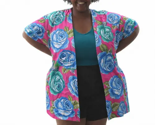 Kimono Floral de Chita 100% Algodão - Plus Size do P ao G3