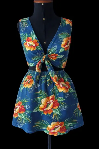 Conjunto Saia e Top Chita 100% Algodão até G3 Carnaval