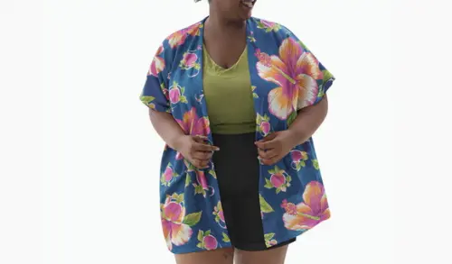Kimono Floral de Chita 100% Algodão - Plus Size do P ao G3