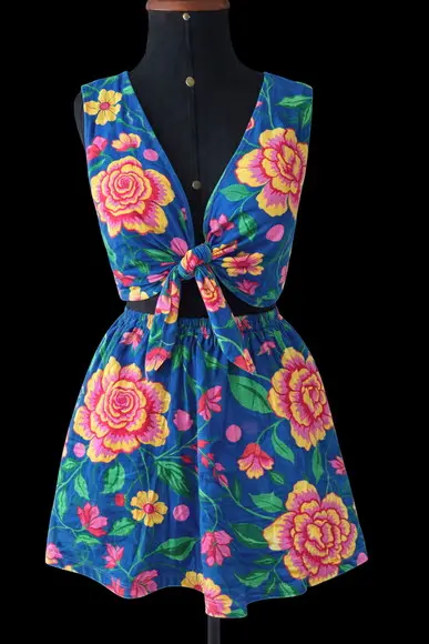 Conjunto Saia e Top Chita 100% Algodão até G3 Carnaval