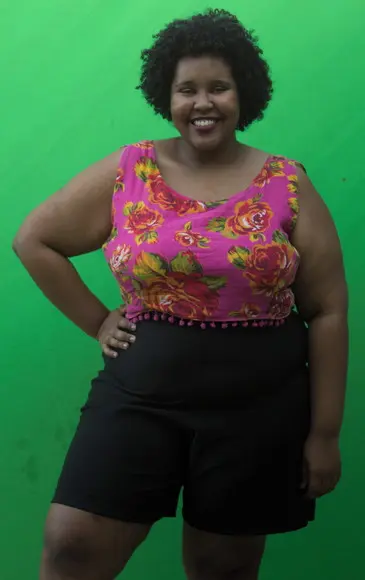 Top cropped Rosa laço nas costas (até t.60)estampa esgotada