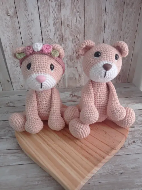 Casal de ursinhos - amigurumi