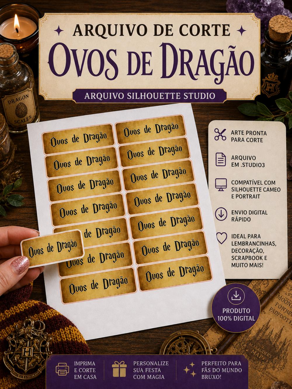 Arquivo de corte Silhouette Studio para Huevitos Harry Potter