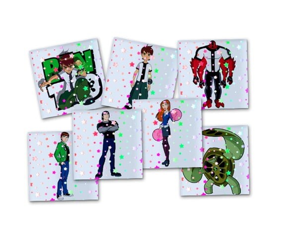 Adesivo Metalizado 5x5 cm Ben 10