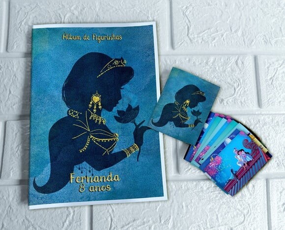 Álbum de Figurinhas Jasmine e Aladdin