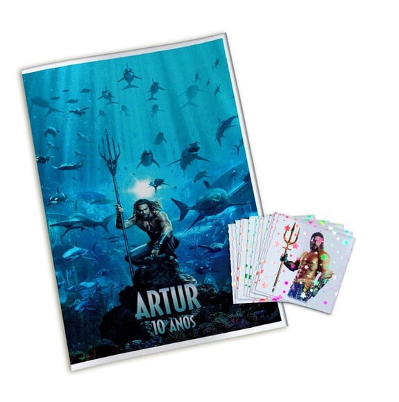 Álbum de Figurinhas Metalizadas Aquaman