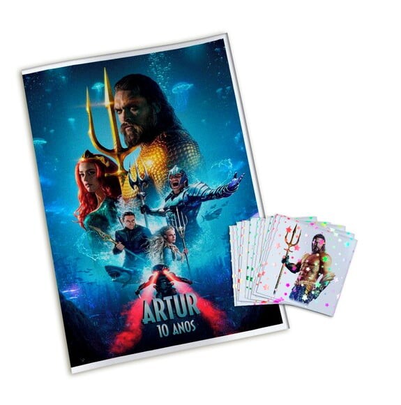 Álbum de Figurinhas Metalizadas Aquaman