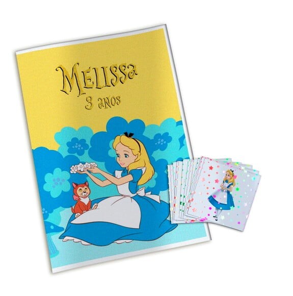 Álbum de Figurinhas Metalizadas Alice no País das Maravilhas