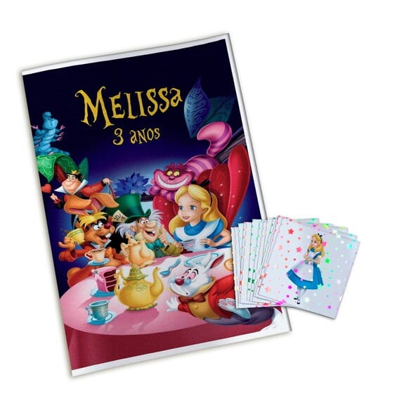 Álbum de Figurinhas Metalizadas Alice no País das Maravilhas