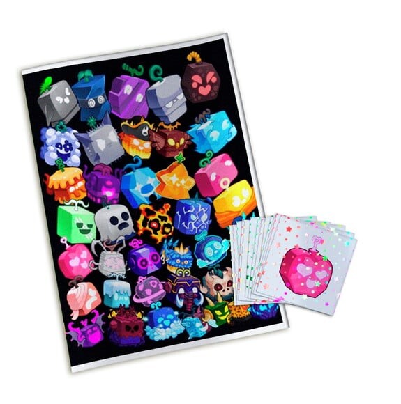 Álbum de Figurinhas Metalizadas Blox Fruits