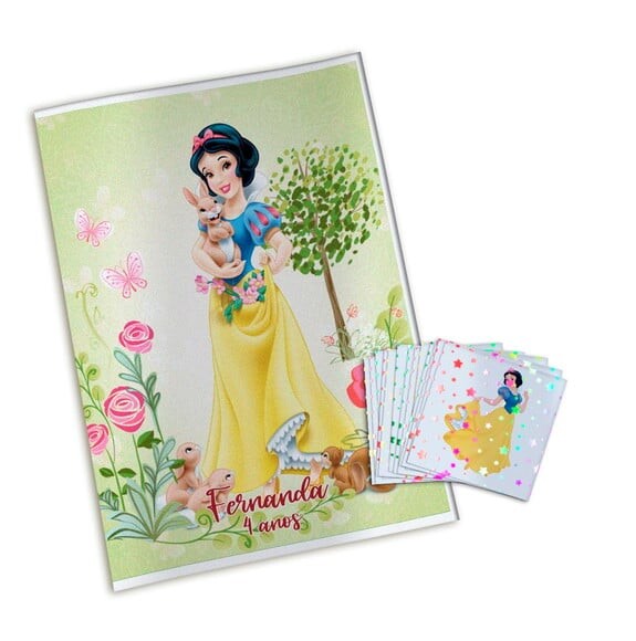 Álbum de Figurinhas Metalizadas Branca de Neve