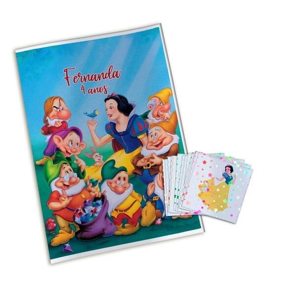 Álbum de Figurinhas Metalizadas Branca de Neve