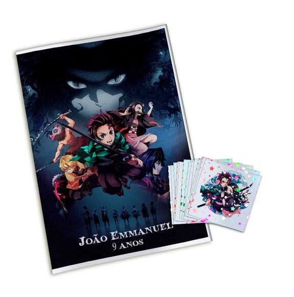 Álbum de Figurinhas Metalizadas Demon Slayer