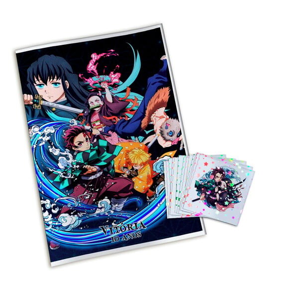 Álbum de Figurinhas Metalizadas Demon Slayer
