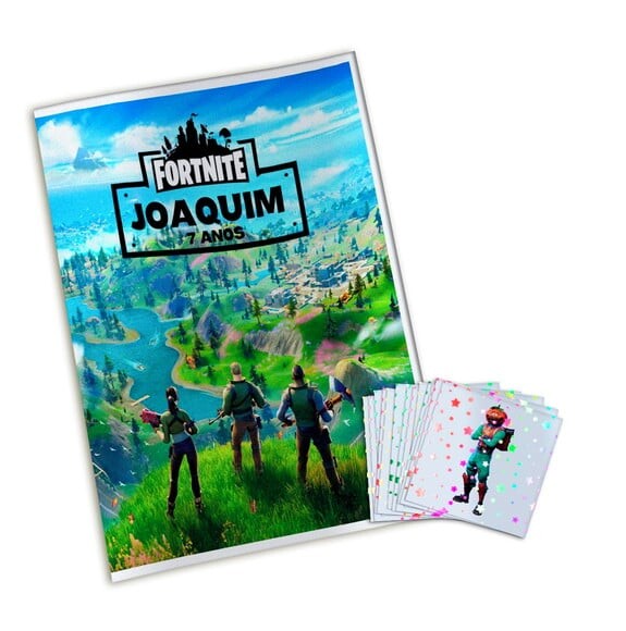 Álbum de Figurinhas Metalizadas Fortnite