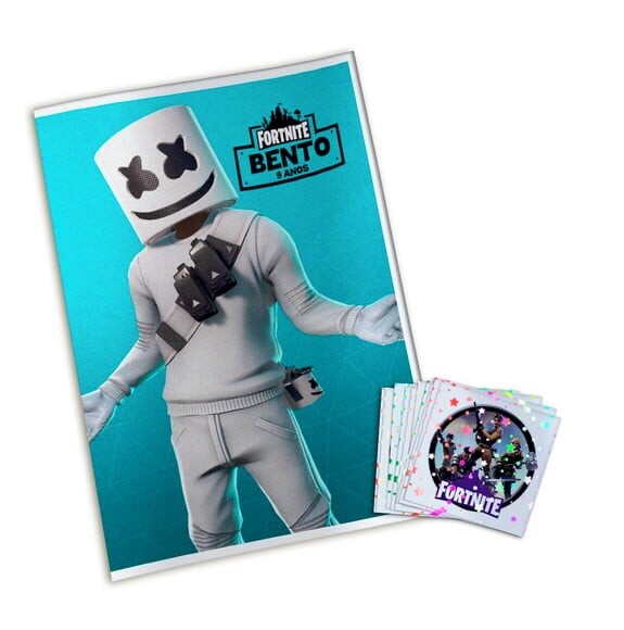 Álbum de Figurinhas Metalizadas Fortnite