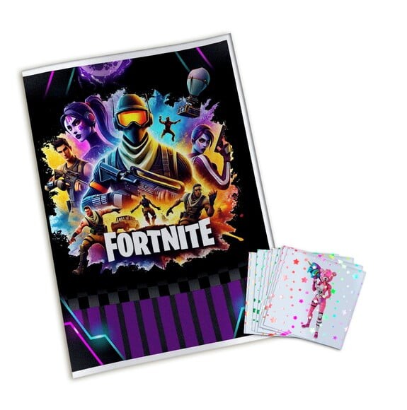 Álbum de Figurinhas Metalizadas Fortnite