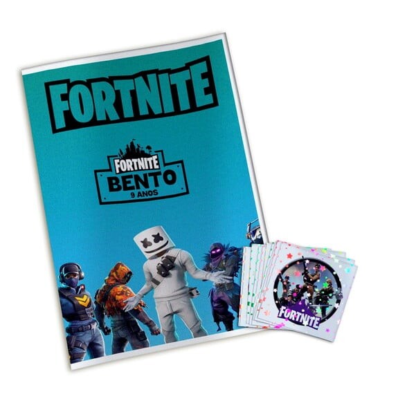 Álbum de Figurinhas Metalizadas Fortnite