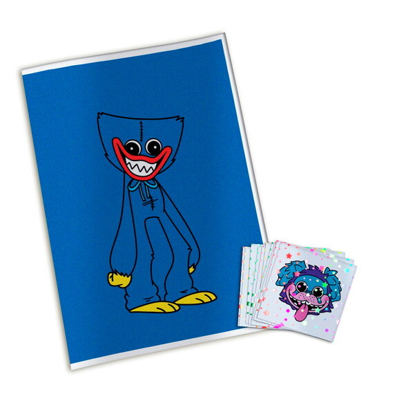Álbum de Figurinhas Metalizadas Huggy Wuggy Poppy Playtime