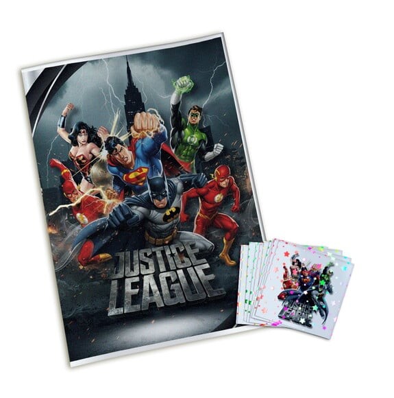 Álbum de Figurinhas Metalizadas Liga da Justiça