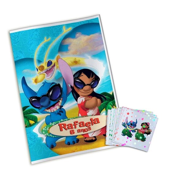 Álbum de Figurinhas Metalizadas Lilo e Stitch