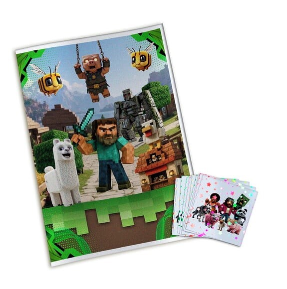 Álbum de Figurinhas Metalizadas Minecraft