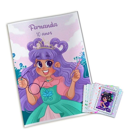 Álbum de Figurinhas Metalizadas Princesa Desastrada