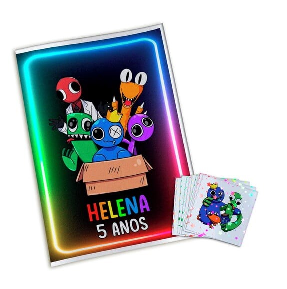 Álbum de Figurinhas Metalizadas Rainbow Friends