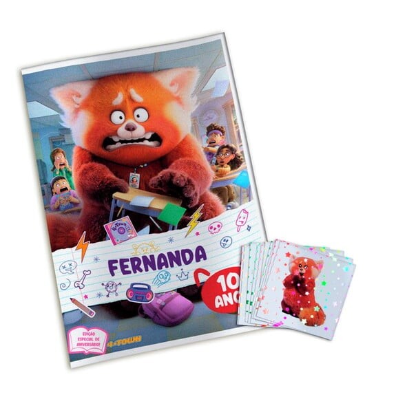 Álbum de Figurinhas Metalizadas Red Crescer É Uma Fera