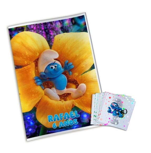 Álbum de Figurinhas Metalizadas Smurfs