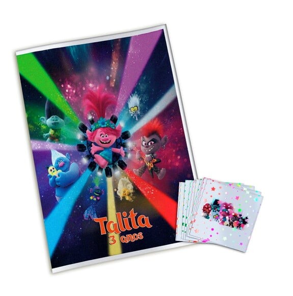 Álbum de Figurinhas Metalizadas Trolls 2