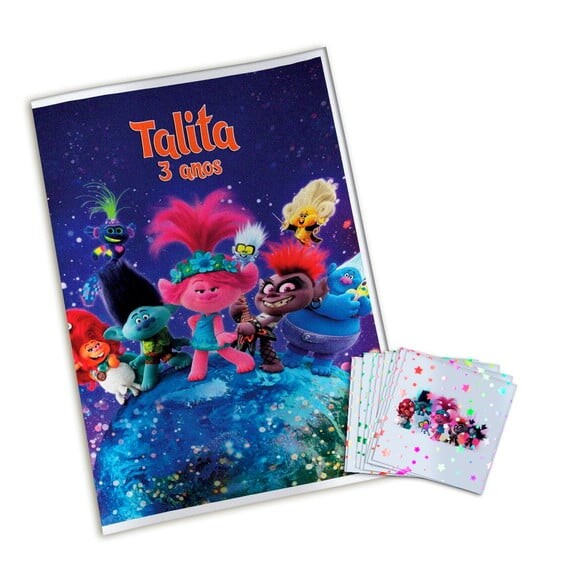 Álbum de Figurinhas Metalizadas Trolls 2