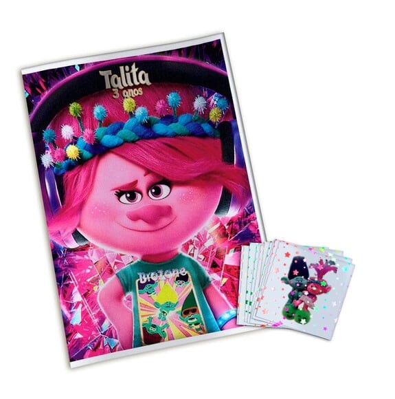 Álbum de Figurinhas Metalizadas Trolls 3