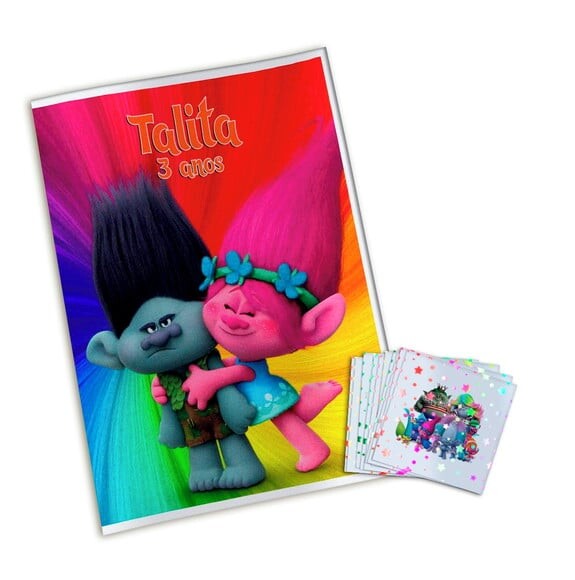 Álbum de Figurinhas Metalizadas Trolls