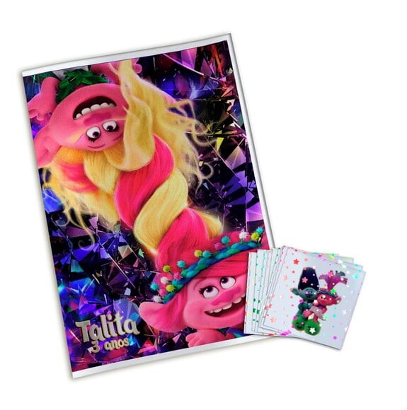 Álbum de Figurinhas Metalizadas Trolls 3