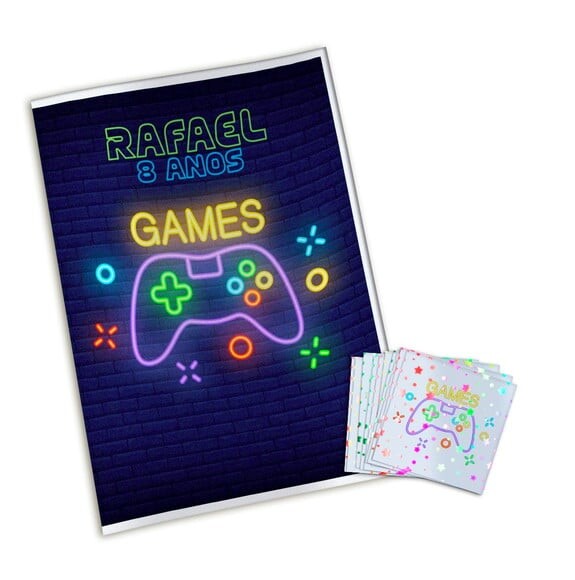 Álbum de Figurinhas Metalizadas Videogame