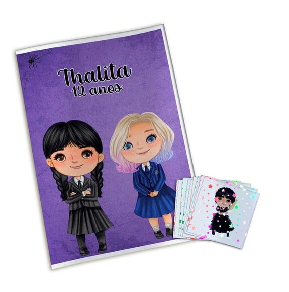 Álbum de Figurinhas Metalizadas Wandinha Addams