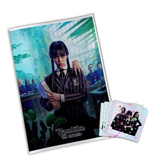 Álbum de Figurinhas Metalizadas Wandinha Addams