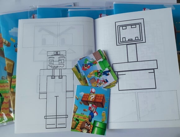 Álbum de Figurinhas Minecraft Super Mario