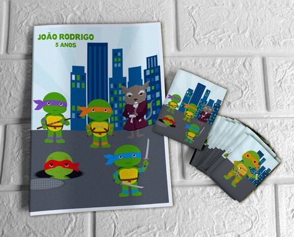 Álbum de Figurinhas Tartarugas Ninja