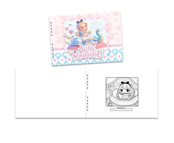 Caderno Colorir 15x21cm Capa Mole Alice País das Maravilhas