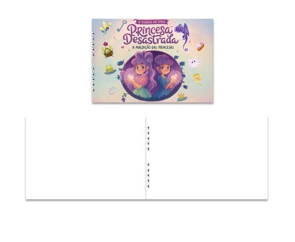 Caderno de Desenho 15x21cm Capa Mole Princesa Desastrada