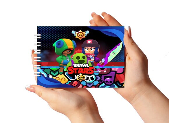 Caderno para Colorir 11x16cm Capa Dura Brawl Stars