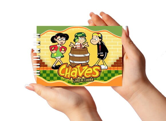 Caderno para Colorir 11x16cm Capa Dura Chaves